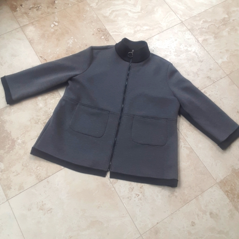 Et' Lois Stretch Jersey Zip Front Jacket, Front Patch Pockets, NOSWOT